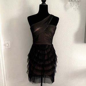 Black with ruffles mini dress